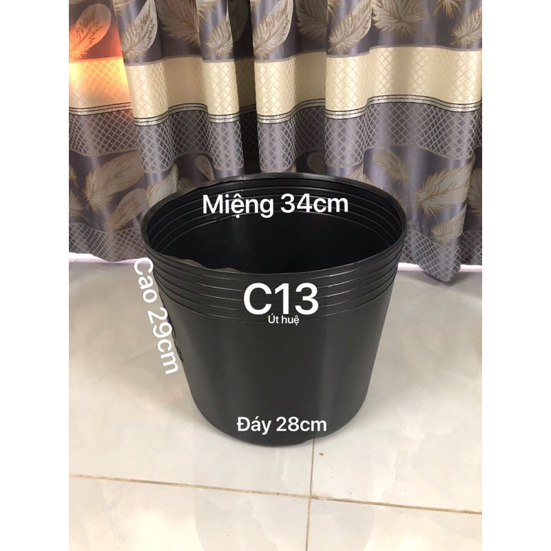Chậu nhựa trồng cây C13 đen