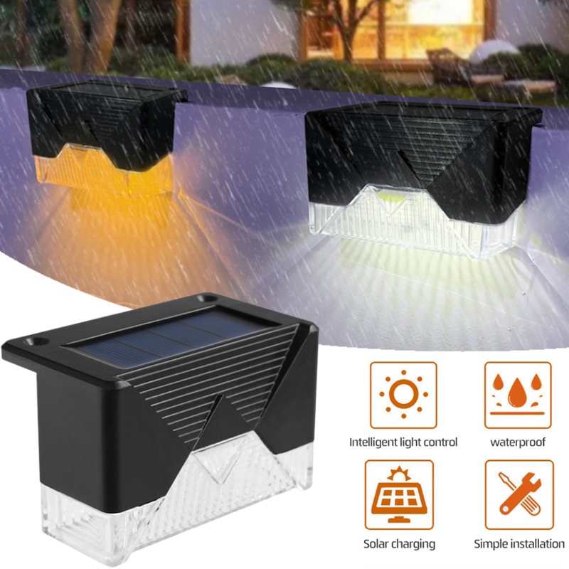 Đèn Led Năng Lượng Mặt Trời Chống Thấm Nước Gắn Tường Cầu Thang Sân Vườn