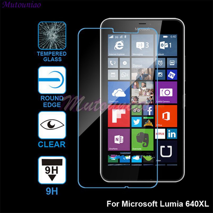 Set 2 Miếng Dán Kính Cường Lực Bảo Vệ Màn Hình Chống Để Lại Vân Tay Dành Cho Nokia Lumia 640xl # 15