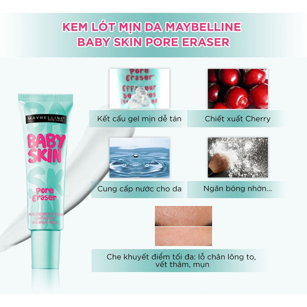 Kem Lót Kiềm Dầu Thu Nhỏ Lỗ Chân Lông Trong 1 Phút - Baby Skin Instant Pore Eraser