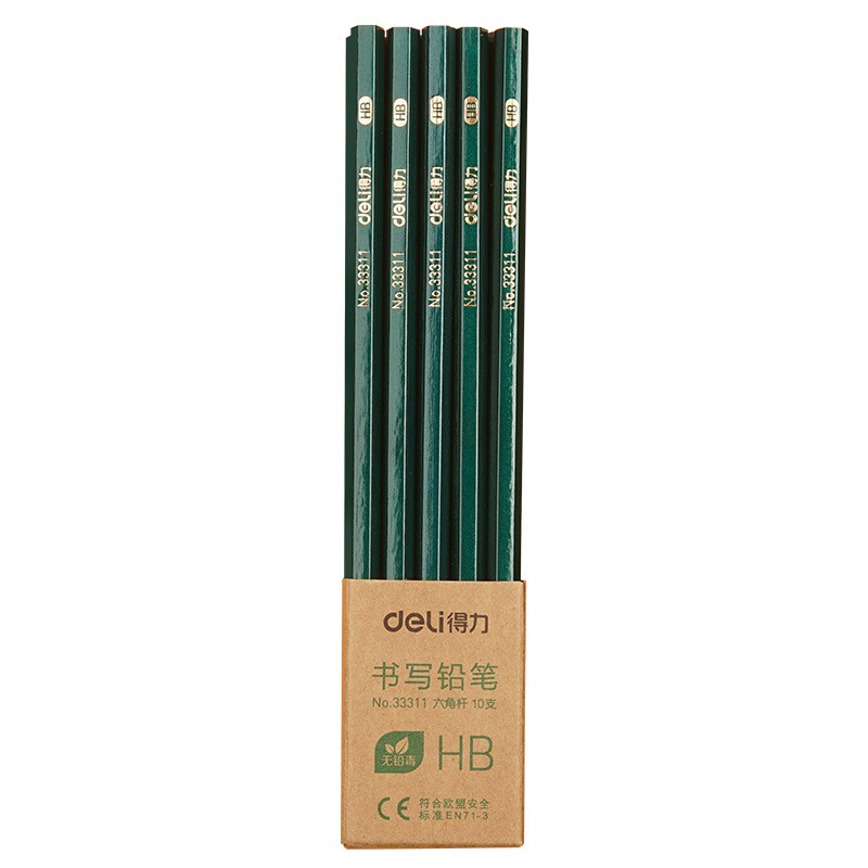 Bộ 10 bút chì Deli 2B / HB chuyên dụng cho học sinh