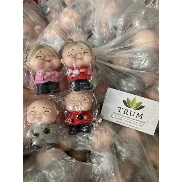 Đôi Ông Bà Hạnh Phúc ( Giá 1 Cặp ) - Phụ kiện trang trí sen đá