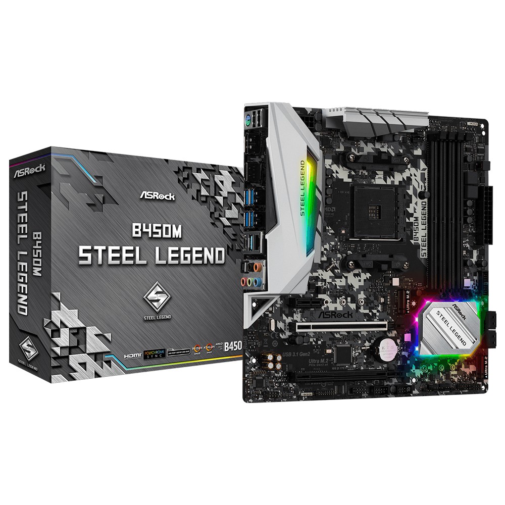 Bo mạch chủ Asrock B450M STEEL LEGEND BẢO HÀNH 3 NĂM