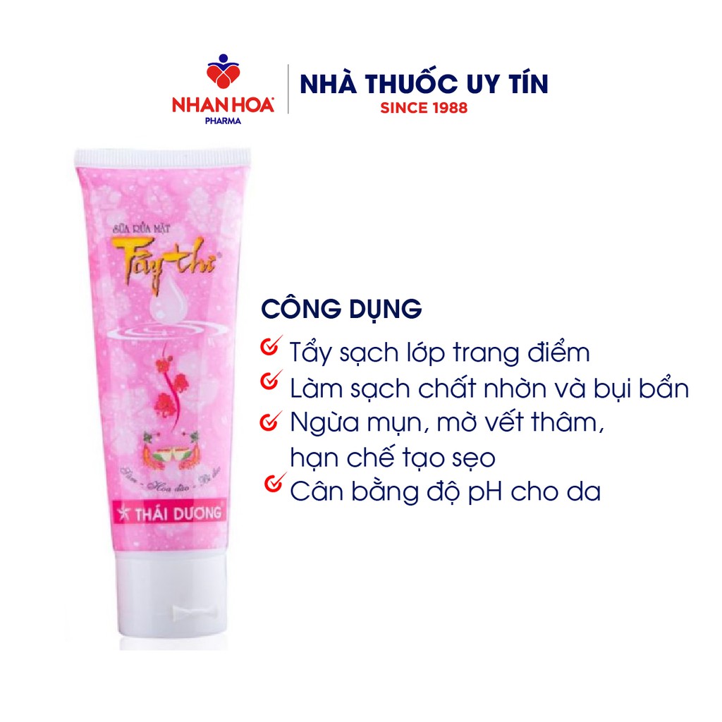 Sữa Rửa Mặt Làm Sạch Da, Ngừa Mụn Thái Dương Tây Thi tuýp 90g