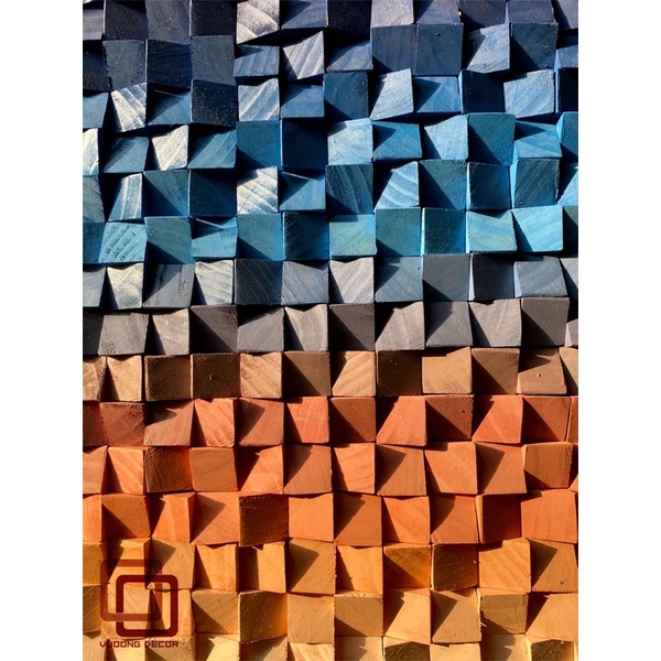 Tranh gỗ trang trí 3D MÀU SẮC XINH ĐẸP (Wood mosaic) - (KÍCH THƯỚC 30x40, 40X60)