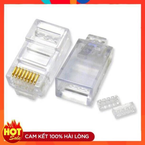 [Chính Hãng] Đầu bấm dây mạng RJ45 COB túi 100 hạt -Đầu Hạt mạng bấm dây lan internet tốt xin giá rẻ chất lượng cao cấp