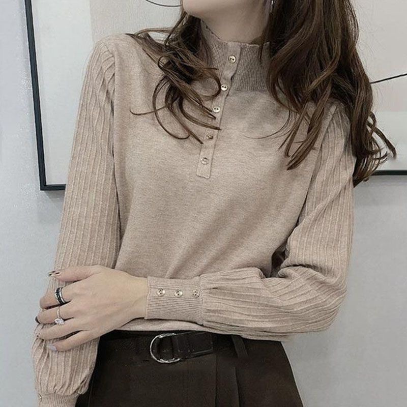 Áo sweater Dệt Kim Mỏng Tay Dài Dáng Rộng Thời Trang Xuân Thu Cho Nữ