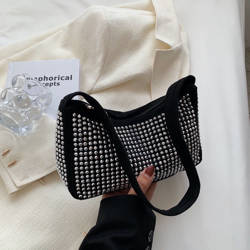 Túi Đeo JASMIN NOIR vai họa tiết kim cương nhân tạo thiết kế thời trang cho nữ