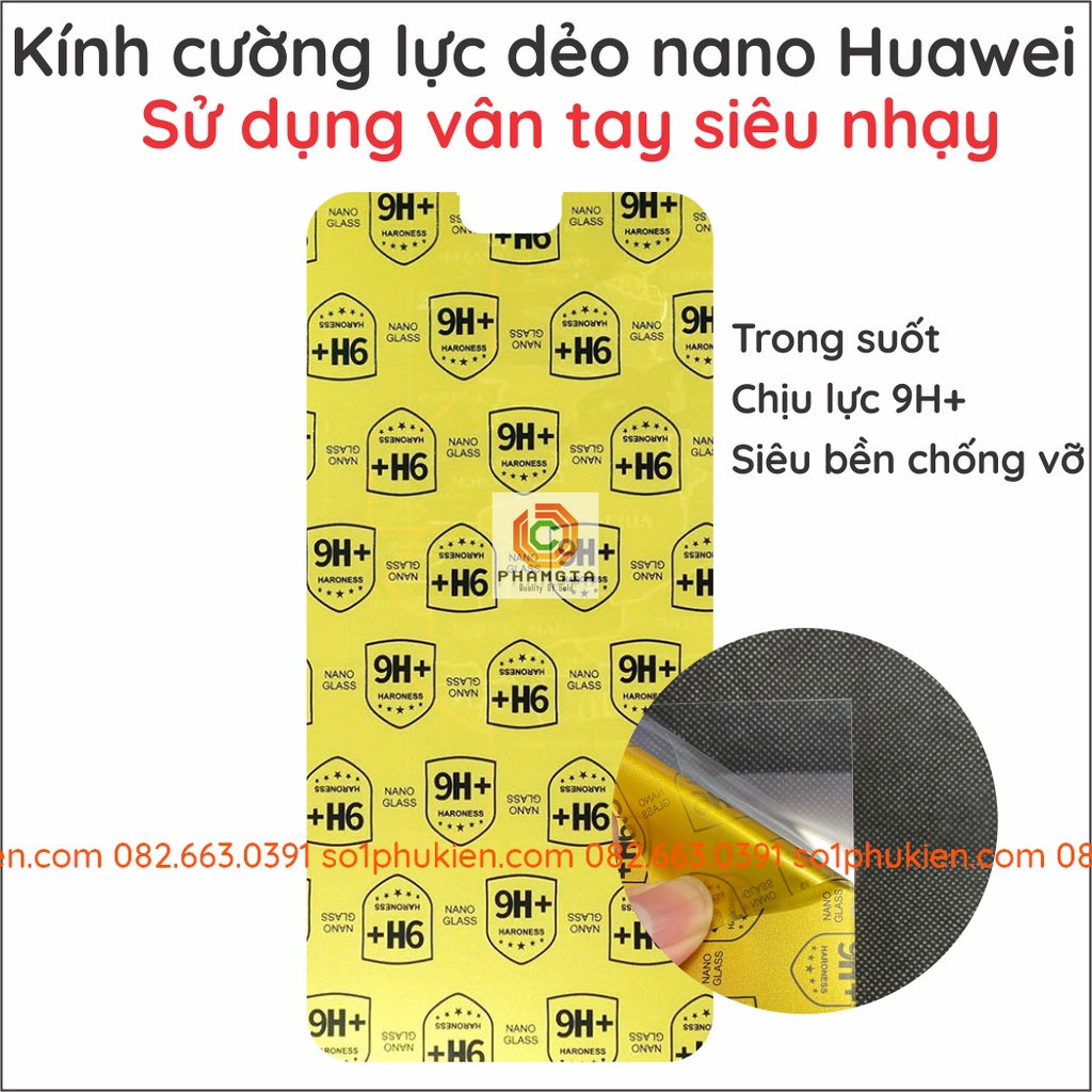 Dán cường lực Huawei P20 LITE/ P20 LITE 2019/P30/ P30 LITE/ P20 PRO nano siêu dẻo siêu bền