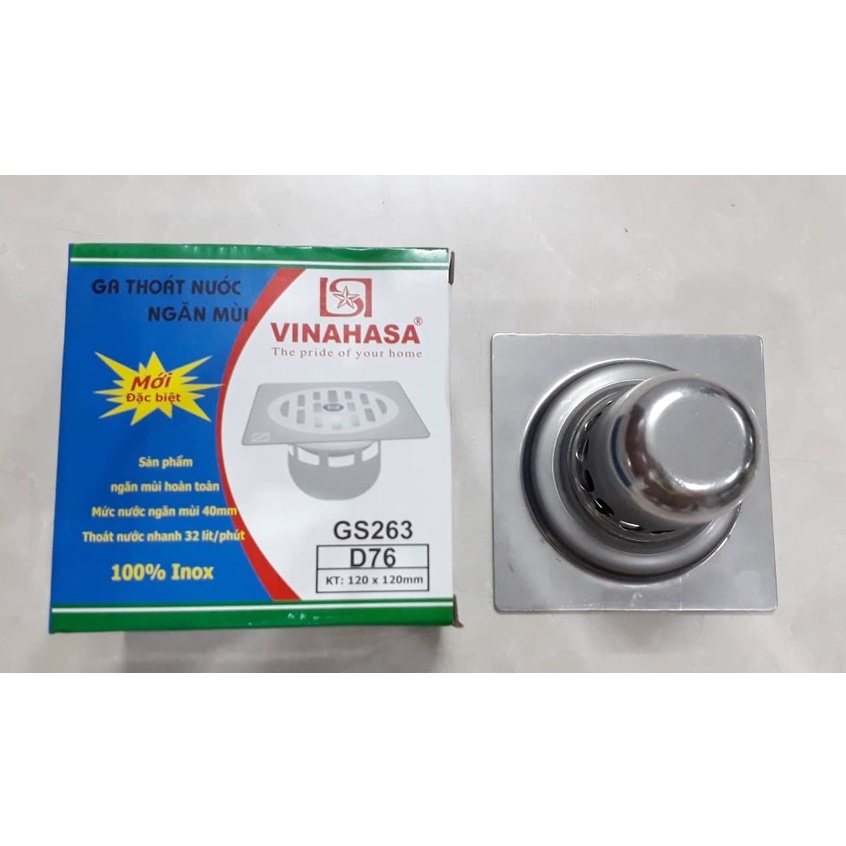 GA THOÁT SÀN NHÀ TẮM NGĂN MÙI CỐC SÂU INOX 304 VINAHASA XANH GS263, GS264, GS466
