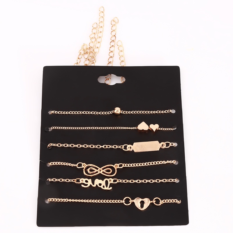 Bộ 6 Vòng Tay Hợp Kim Mạ Vàng Phong Cách Bohemian | BigBuy360 - bigbuy360.vn