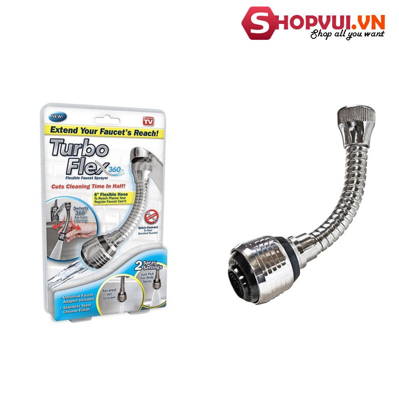 Vòi tăng áp chậu rửa inox không vỉ