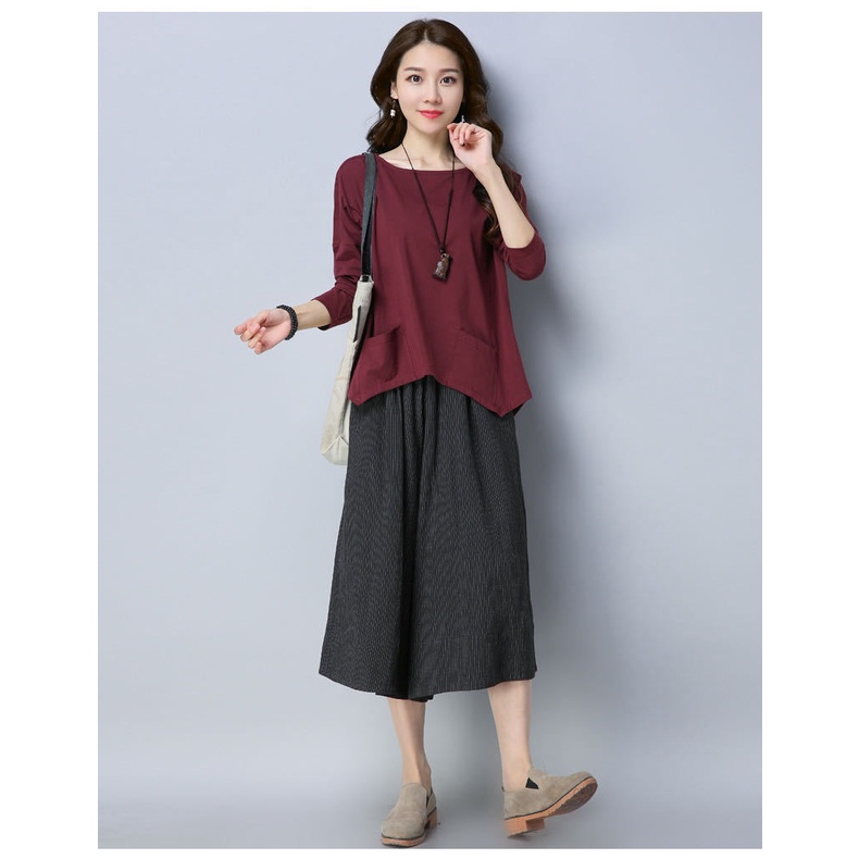 NRVP Áo Thun Nữ Oversized Dài Tay Dáng Rộng