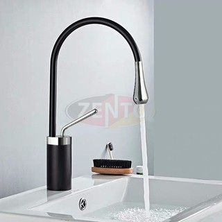 Vòi chậu lavabo nóng lạnh art black zt2185-b.