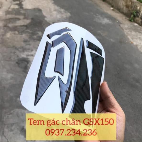 Tem keo nổi vân carbon Gác Chân GSX150/Bandit150 [Siêu Rè]