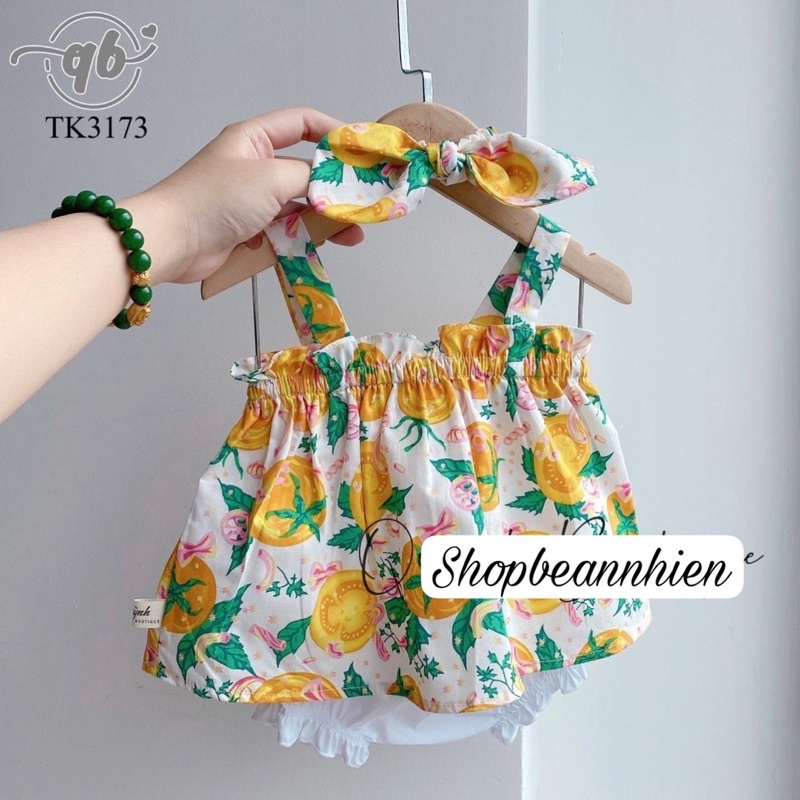 Set đồ vải đũi,thô,cotton dễ thương cho bé
