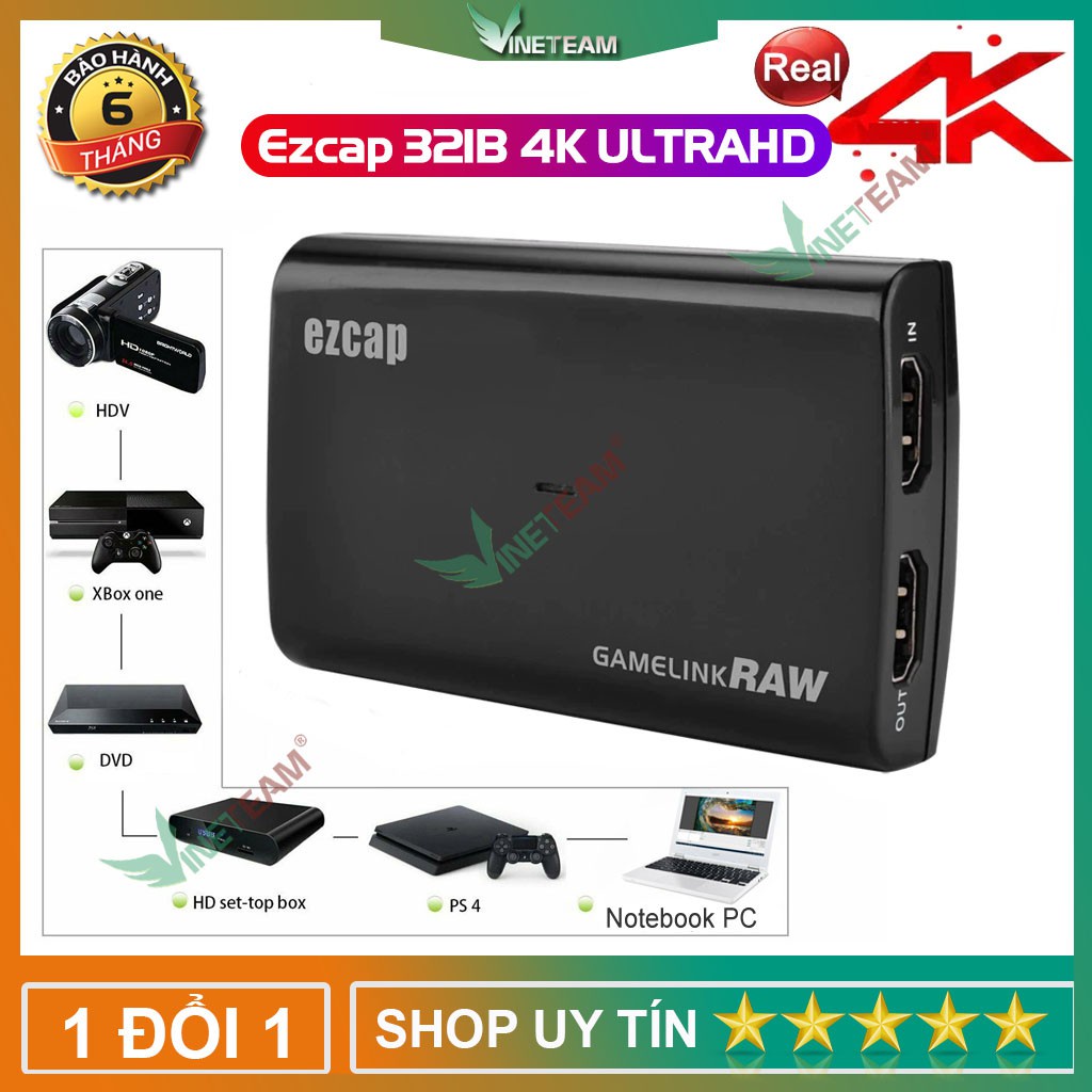 Ezcap 321B GameLink RAW 4K hộp Video Game Capture hdmi to usb 3 0 livestream obs hỗ trợ 1080p