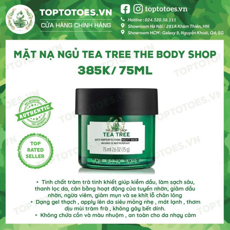 . Mặt nạ ngủ The Body Shop Tea Tree Anti-imperfection Night Mask ngừa và giảm mụn, thanh lọc da, kiềm dầu .
