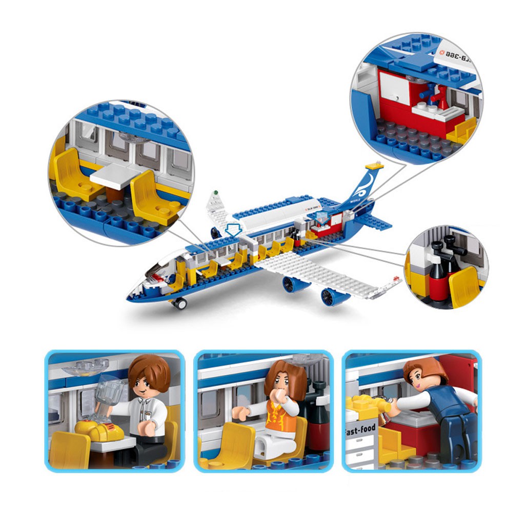 Đồ chơi Lego máy bay chở khách Airbus M38 hai động cơ giúp trẻ tư duy sáng tạo xếp hình với 463 mảnh ghép