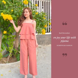 (ảnh thật, vải cotton mềm mịn) Bộ đồ bèo ngực chất lụa cotton phong cách bánh bèo công chúa