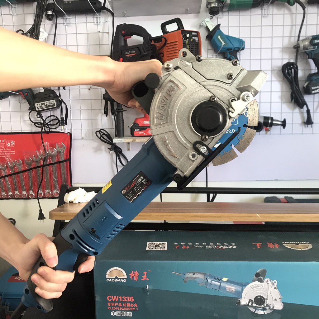 Máy cắt rãnh tường 1 lưỡi Caowang CW1336, công suất 1800W, cắt sâu 40mm, cắt ướt không bụi - Hàng chính hãng