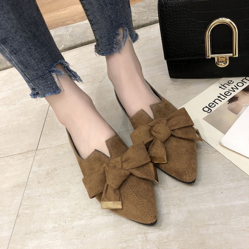 Giày búp bê phối nơ xinh xắn thời trang dành cho nữ