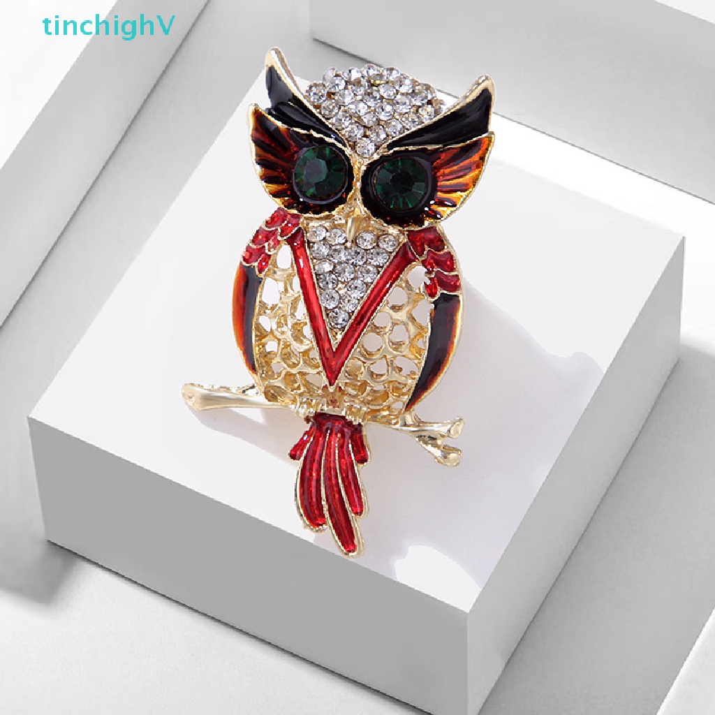 [TinchighV] Ghim Cài Khăn Choàng / Khăn Choàng Bằng Hợp Kim Hình Cú Đính Đá Vintage Cho Nữ [Mới]