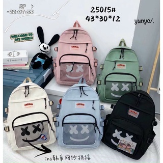 [TẶNG KÈM STICKER 🧸]Giảm 15%BALO HỌC SINH BALO LỨỚI MẶT BUỒN HOT TREND NEW 2021