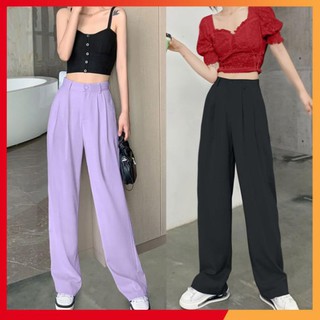 Quần ống xuông nữ ⚡️ HÀNG LOẠI ĐẸP ⚡️ Quần culottes xuông dài, vải dày mịn mát, lên form tôn dán