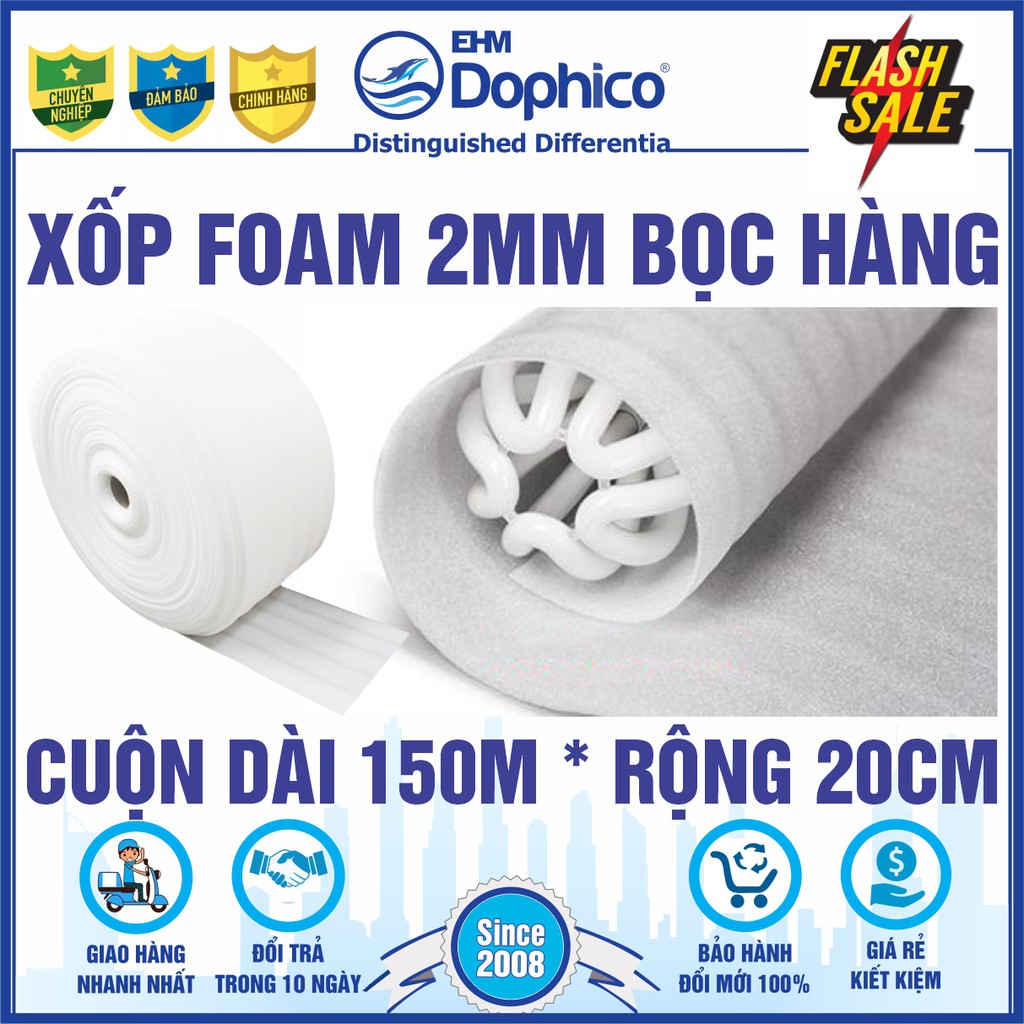 Xốp Foam 2mm lót bọc hàng hóa – Xốp chống sốc đóng hàng dễ vỡ, lót nền trong thi công sàn gỗ