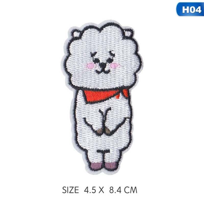 Miếng Dán Quần Áo Thêu Hình Bt21 Dễ Thương