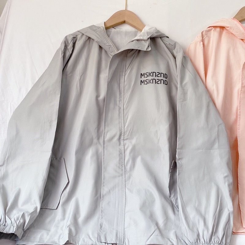 Áo khoác nữ chất dù, áo khoác gió form rộng unisex 2 lớp siêu dày đẹp in chữ mskn