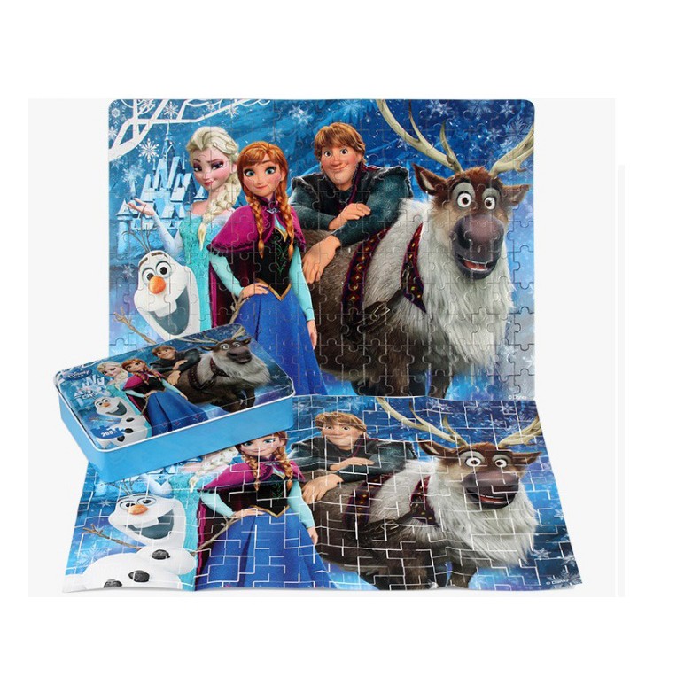 Xếp Hình Puzzle 200 Mảnh Hộp In Nổi 3D - Anna và Elsa