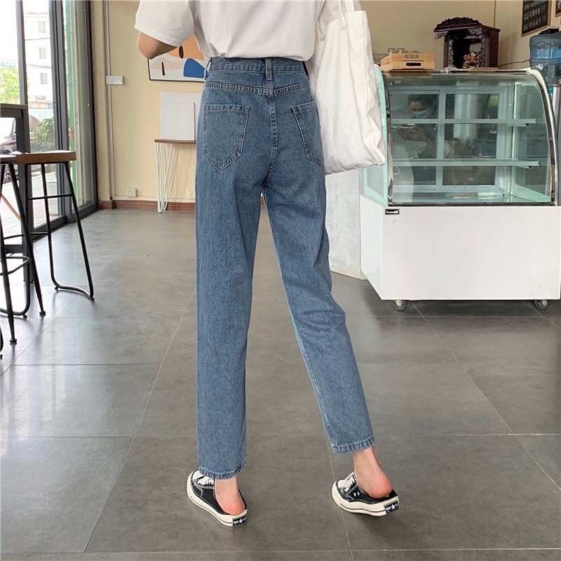 Quần baggy jean Suông nữ trơn Cao Cấp 2 Màu Đâm Nhạt 🍒 Freeship Hình Thật Trải Sàn | BigBuy360 - bigbuy360.vn