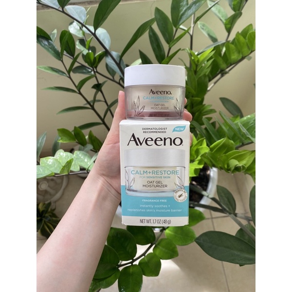 DƯỠNG ẨM DÀNH CHO DA NHẠY CẢM: Aveeno Calm + Restore Oat Gel Face Moisturizer