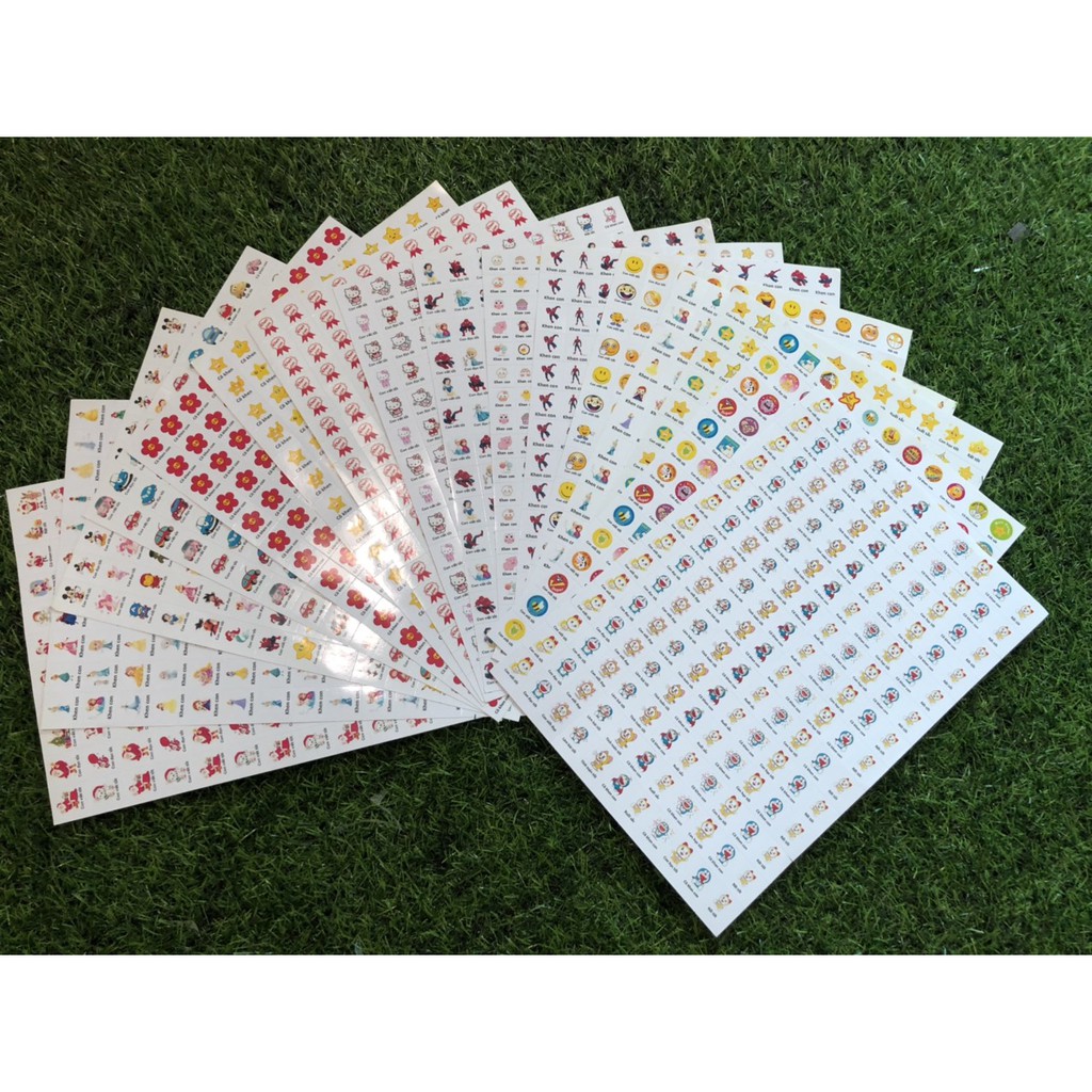 Combo mới 10 tờ A4 sticker khen thưởng tiếng việt x 154sticker/ tờ