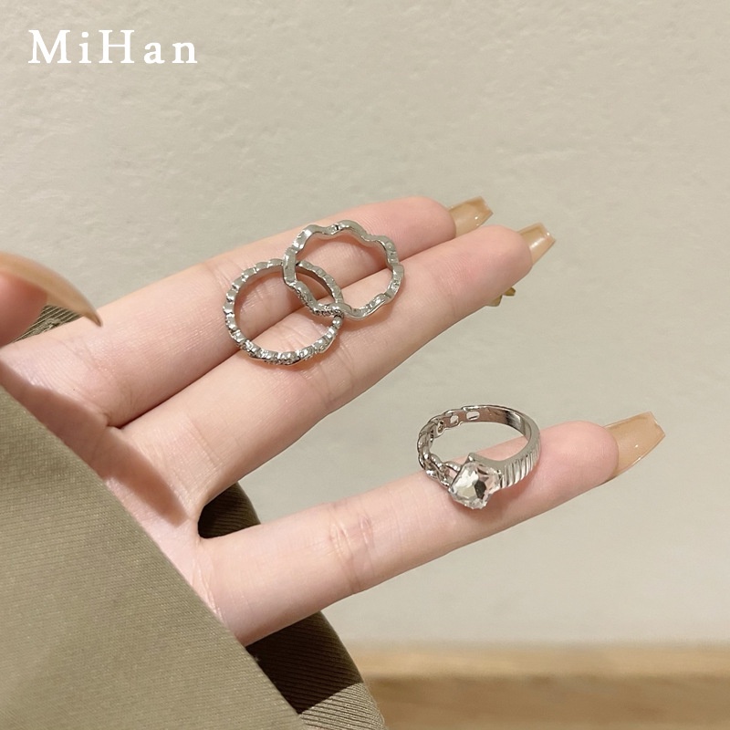 Bộ Ba Nhẫn Đeo Ngón Trỏ Phong Cách punk Đơn Giản Thời Trang Dành Cho Bạn Nữ 5095