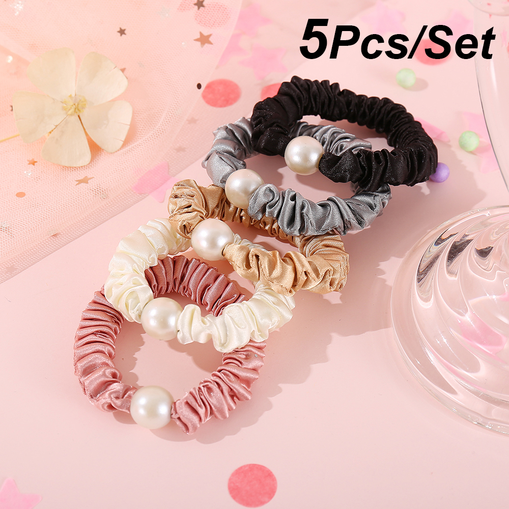 Dây buộc tóc co dãn màu trơn duyên dáng dễ phối đồ dành cho nữ