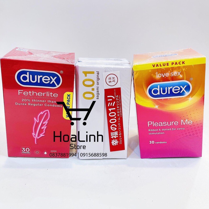 Bao cao su Durex Sagami - có phụ thu shopee