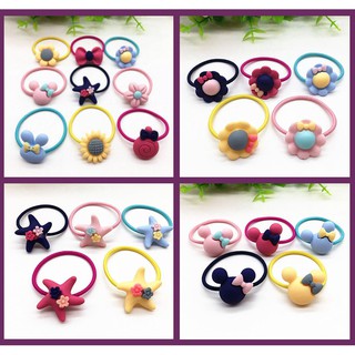 Dây buộc tóc mini hình dáng đa dạng nhiều màu dễ thương tùy chọn cho bé