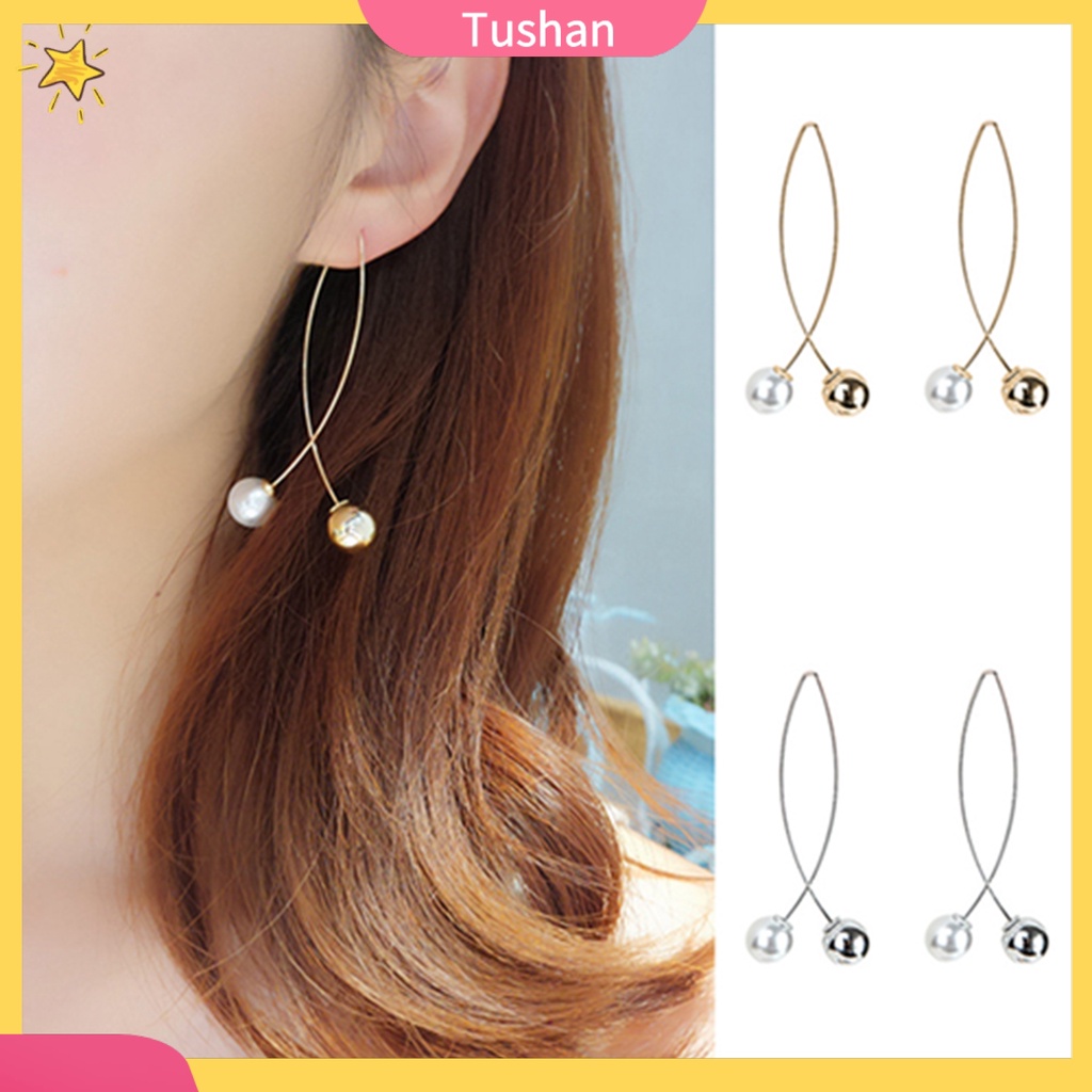 Bông tai đính hạt ngọc trai nhân tạo sang trọng thời trang