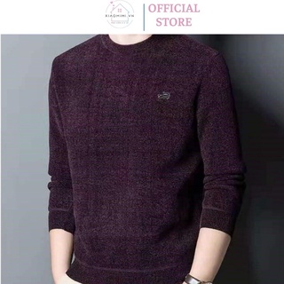 Áo len nam cổ tròn hàn quốc chất len nhung lót lông mềm đẹp giữ nhiệt thêu cá sấu hàng hãng XIAOMIMI TX2552S