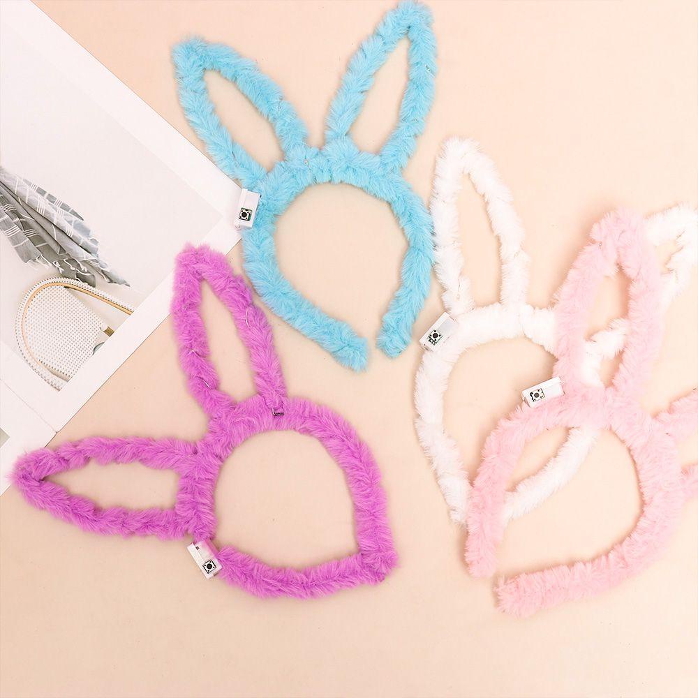 Phụ Kiện Tóc Dễ Thương Băng Đô Tai Thỏ Phục Sinh Có 14 Đèn LED Phát Sáng Độc Đáo