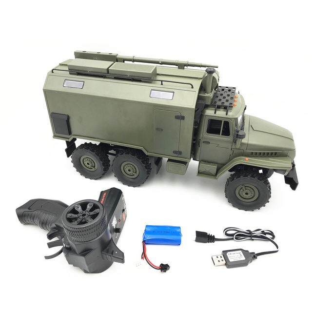 Xe điều khiển WPL B36 Ural - Mô hình Rc Car Military Truck Rock Crawle Ural 4320 1:16 6x6  tỷ lệ 1/16 sóng 2.4Ghz