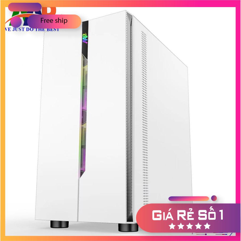 CASE AAP D1 Black/White GAMING Mặt trước dãy Led RGB