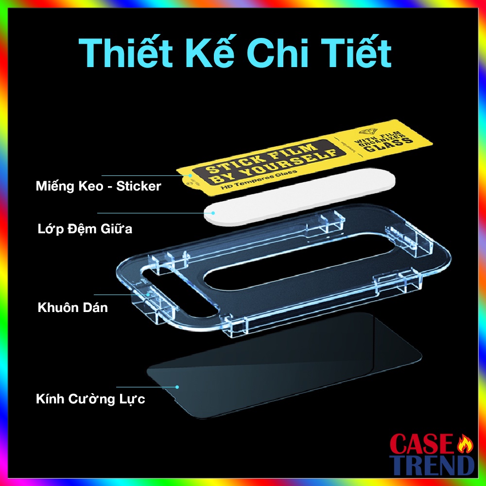 Cường Lực iPhone 11/12/13 Pro Max Full Màn Hình Tự Dán Siêu Dễ Trong Suốt Chống Bám Vân Tay 9H 2.5D