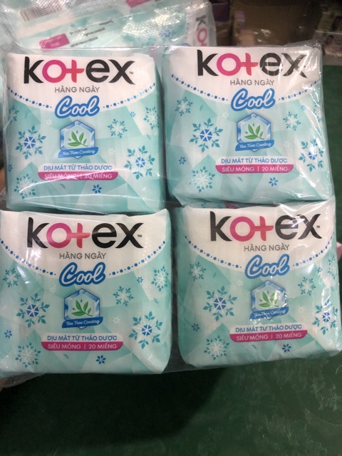 Băng vệ sinh Kotex thảo dược cool mát lạnh hằng ngày gói 20 miếng