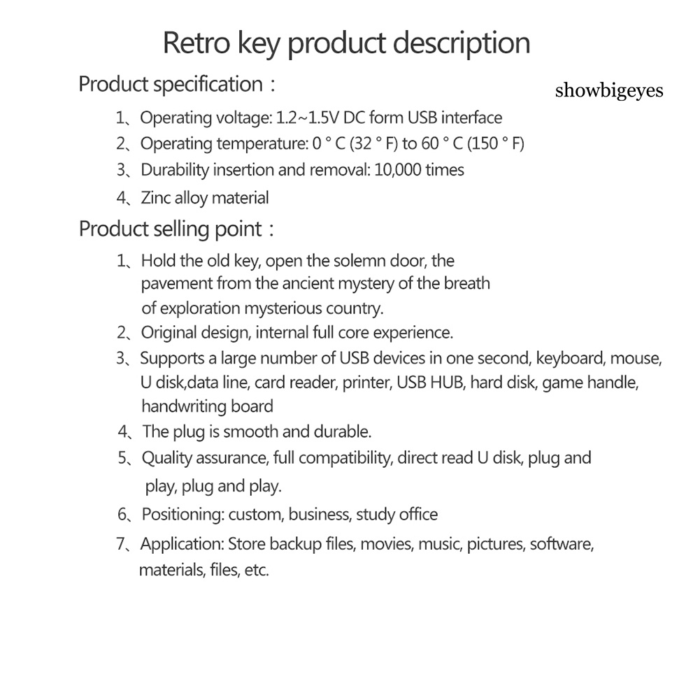 Usb Hình Chìa Khóa Cổ Điển Cho Notebook Laptop Pc | BigBuy360 - bigbuy360.vn