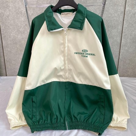 Áo Khoác Dù 2 lớp Form Rộng TEAM màu XANH LÁ/ĐEN  Nam Nữ Unisex  Áo Jacket dây kéo Ulzzang JEJUL