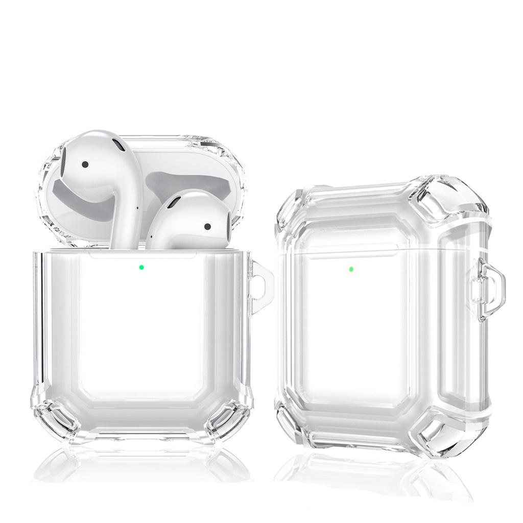 Vỏ Bảo Vệ Hộp Sạc Tai Nghe compatible AirPods 1 2 Apple Kèm Móc Khóa
